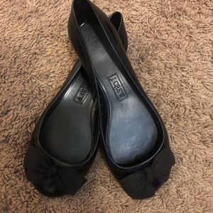 J.Crew Black Bow Jelly Flats